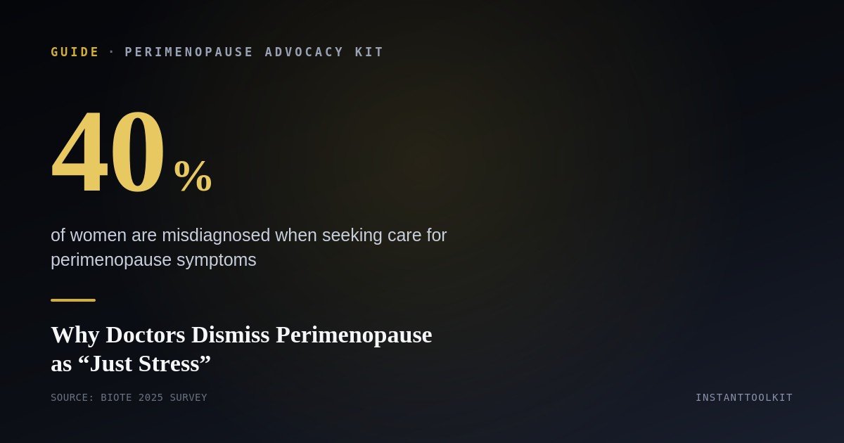 Why Doctors Dismiss Perimenopause as "Just Stress" (And What the Data Says About Why)