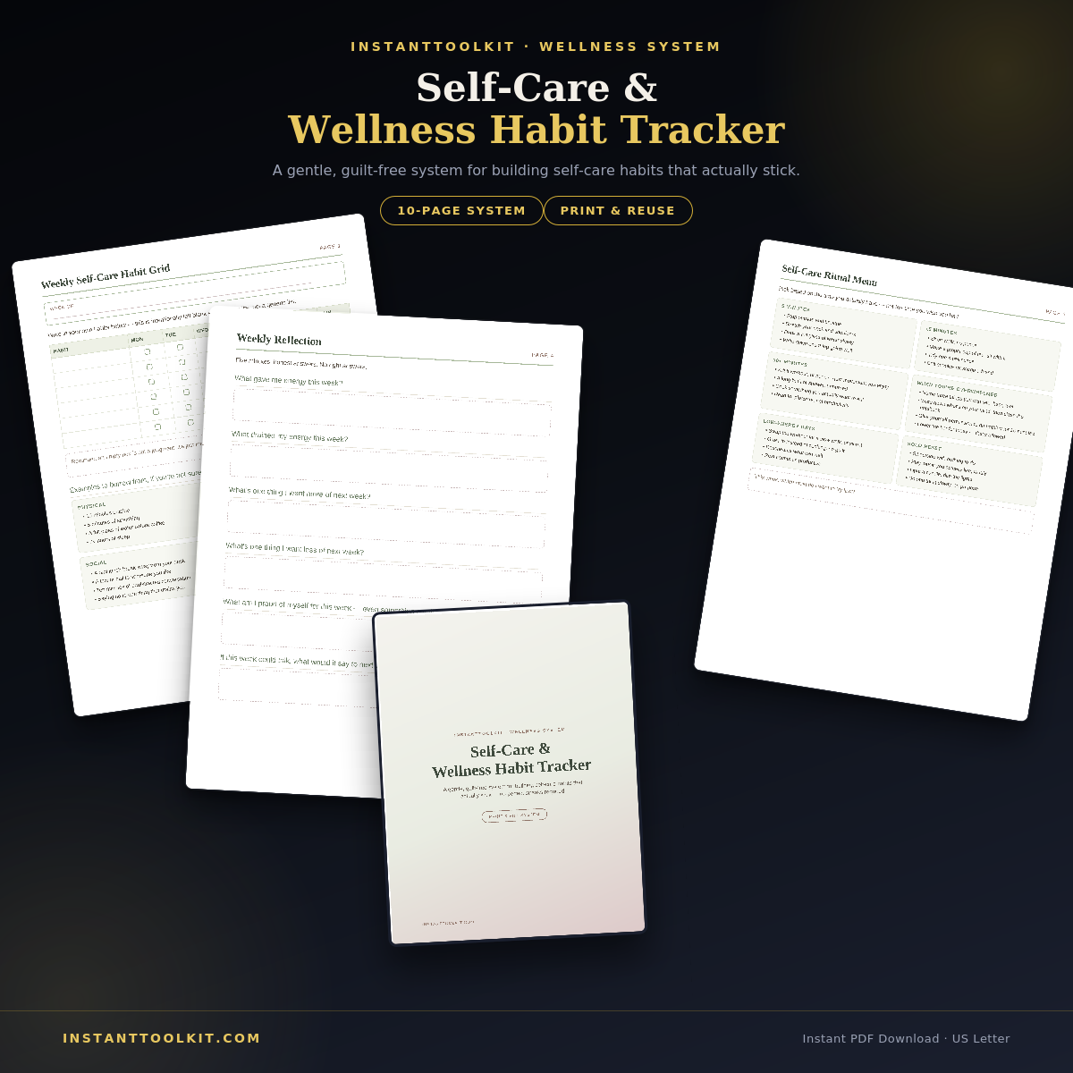 Self-Care & Wellness Habit Tracker — Guilt-Free Printable System