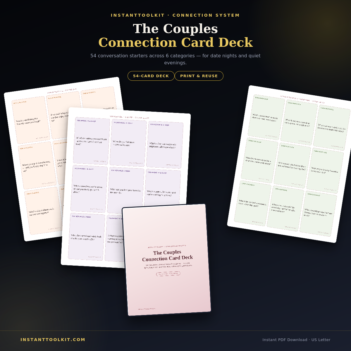 Couples Connection Card Deck — 54 Conversation Starters