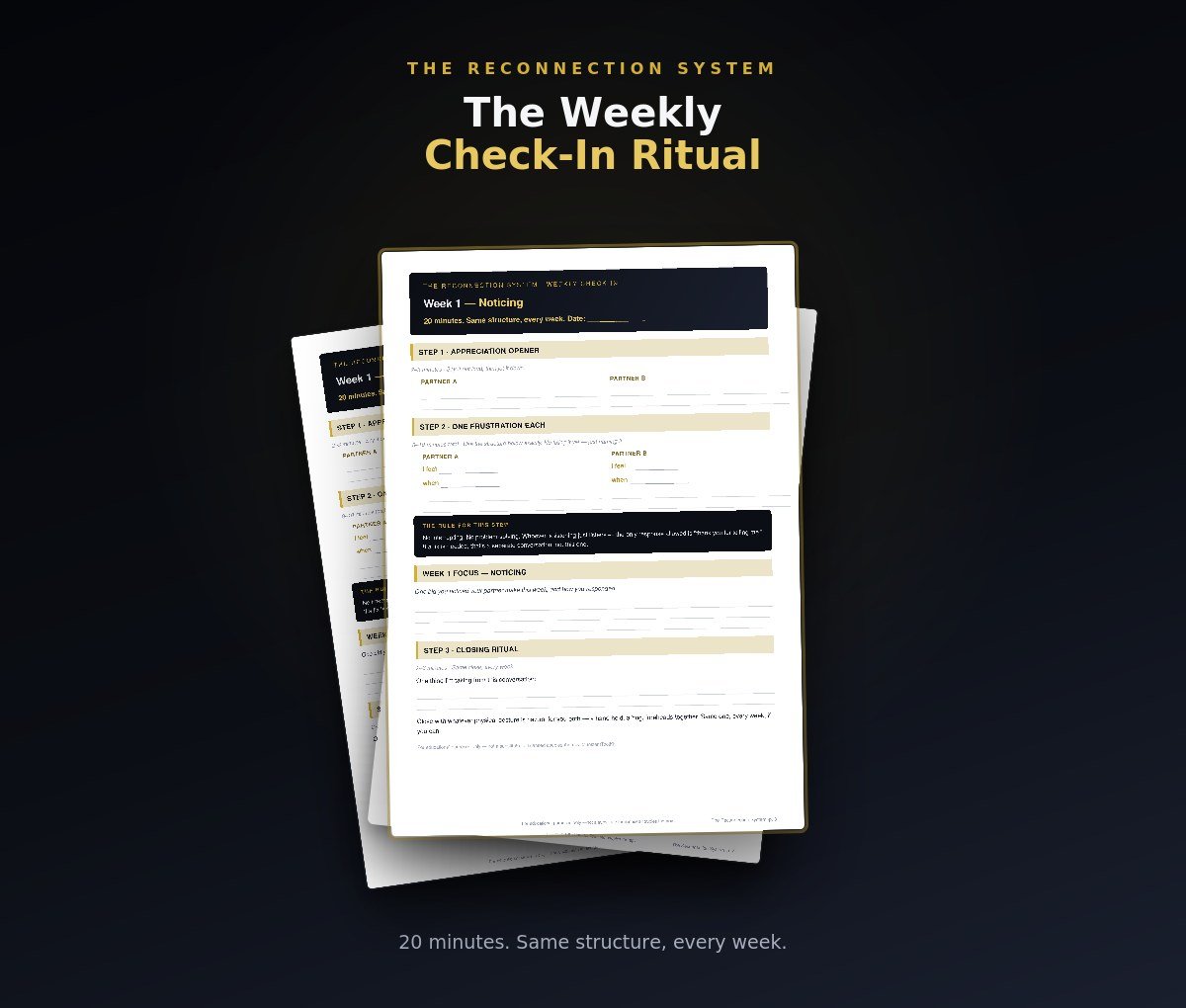 The Weekly Check-In Ritual template and fillable worksheet